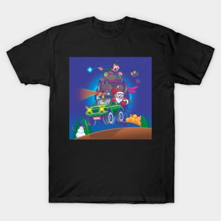 Follow That Star - Santa and Elf - Christmas T-Shirt